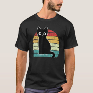 Camiseta Black Cat Vintage Retro Style - Cats Lover