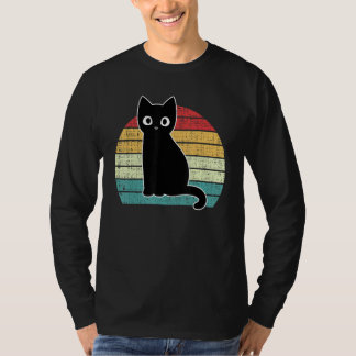 Camiseta Black Cat Vintage Retro Style - Cats Lover