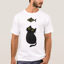 Camiseta Black Cat vs Black Fish Funny