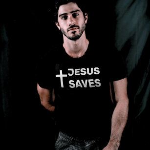 Camiseta Black Christian Cross Jesus salva