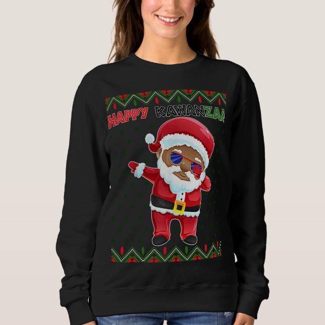 Camiseta Black Christmas Happy Ugly Kwanzaa Merry African H (Frente)