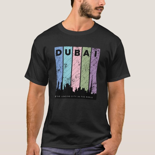 Camiseta Black Colorful Dubai A Cidade Líder do Mundo (Frente)