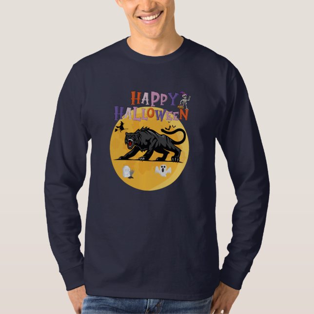 Camiseta black cougar on halloween night (Frente)