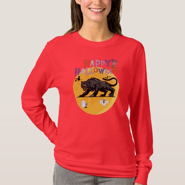 Camiseta black cougar on halloween night (Frente)