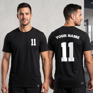 Camiseta Black Custom Nome do Jogador Número Esportes