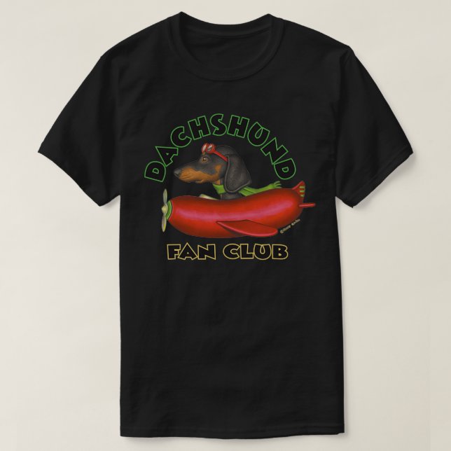 Camiseta Black Dachshund no Planalto Vermelho (Frente do Design)