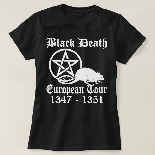 Camiseta Black Death European Tour Engraçado Banda Tour His (Frente do Design)
