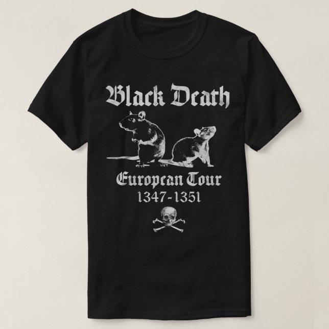 Camiseta Black Death Plague Occult Gothic Horror Satan Devi (Frente do Design)