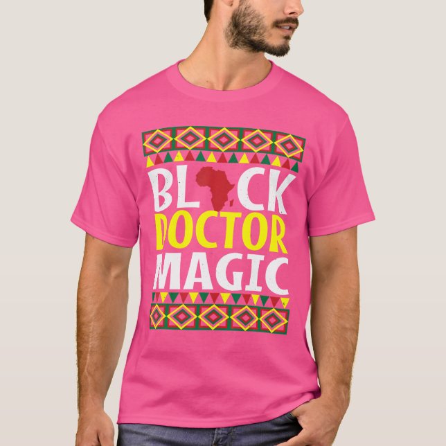 Camiseta Black Doctor Magic Black History Mês Blm Melanin (Frente)