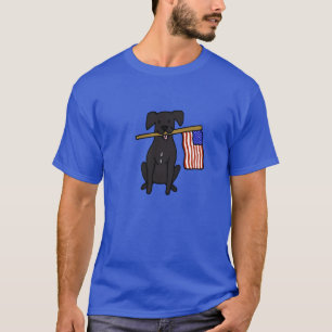 Camiseta Black Dog Holding USA Flag