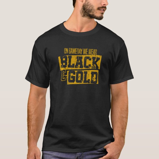 Camiseta Black Dourado Game Day Group para futebol Segundo  (Frente)