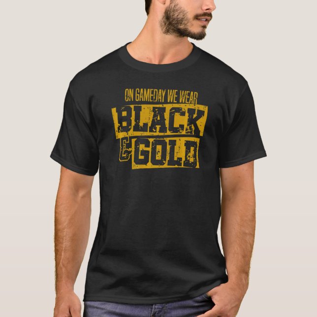 Camiseta Black Dourado Game Day Group para futebol Segundo  (Frente)