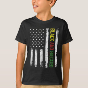 Camiseta Black Educated American Flag Roupa Black History