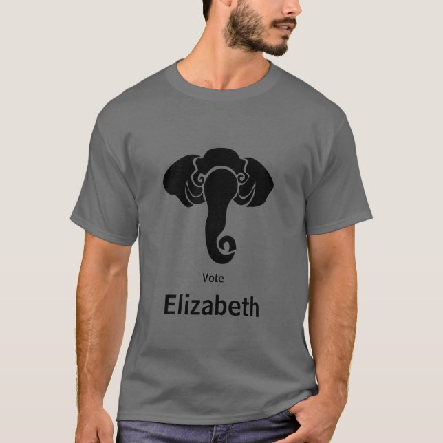 Camiseta Black Elephant Family Home Address Republican (Frente)