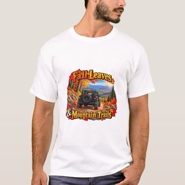 Camiseta Black_Fall Leaves & Mt Trails (Frente)