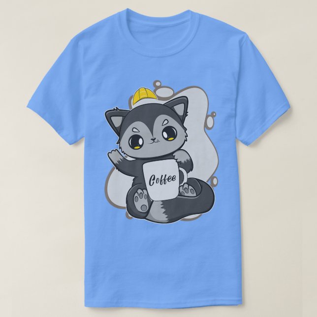 Camiseta Black Fox For Coffee Lover And Construction Worker (Frente do Design)