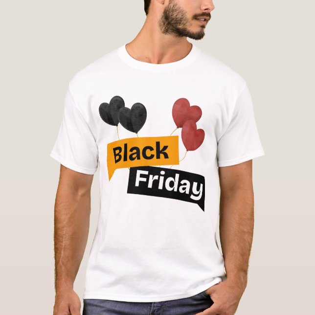 Camiseta Black Friday Balloons – Big Deals, Bigger Style! (Frente)