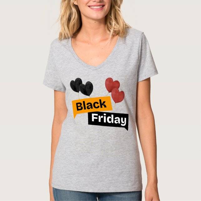 Camiseta Black Friday Balloons – Grey big deal for Women  (Frente)