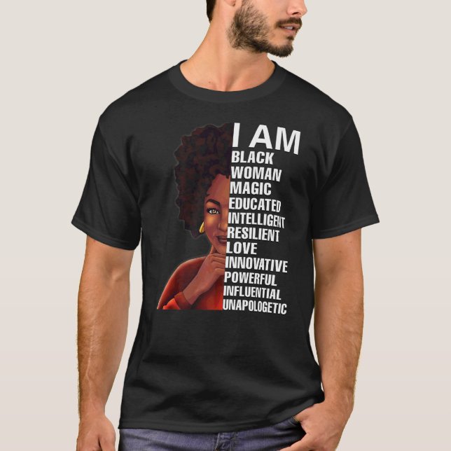 Camiseta Black Girl Magic Blacknificent Hbcu Educada Melan (Frente)