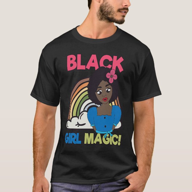 Camiseta Black Girl Magic Melanin Pride African Afro Queen  (Frente)