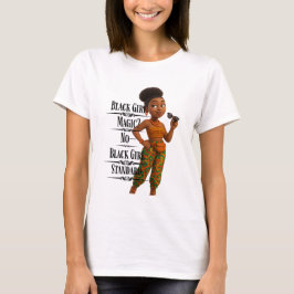 Camiseta Black Girl Standard,Afro Modern,Pixarstyle 3d