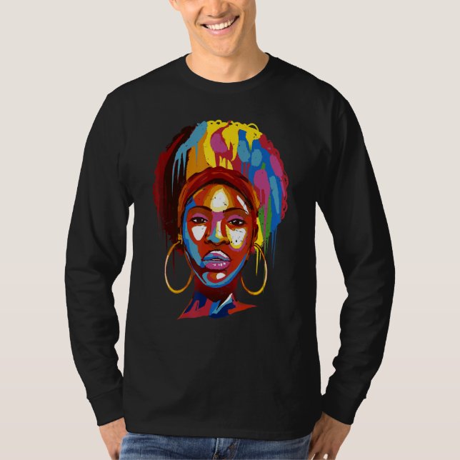 Camiseta Black Girls Queen Natural Hair Afro Melanin África (Frente)