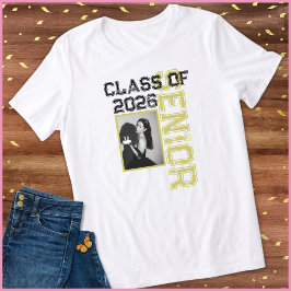 Camiseta Black & Gold Color 1 Photo Class Of 2026 Graduate
