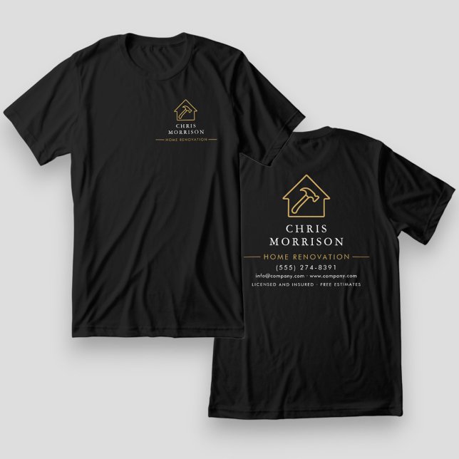 Camiseta Black Gold Home Renovation Repair (Criador carregado)