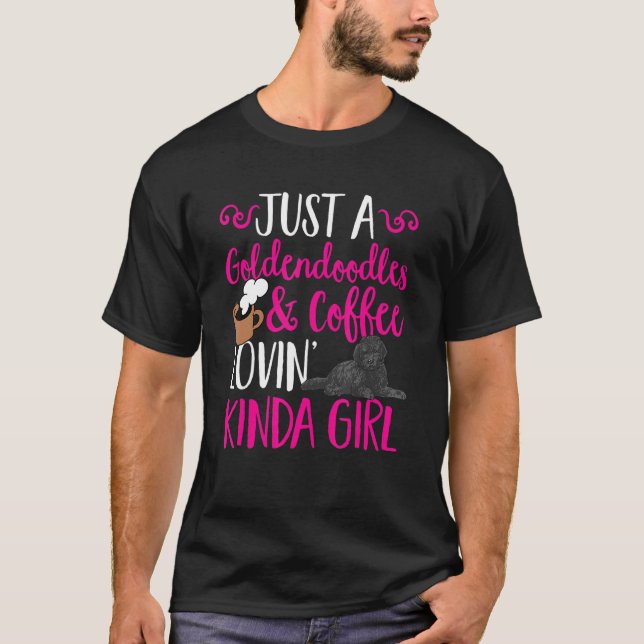 Camiseta Black Goldendoodle Coffee Doodle Mãe (Frente)