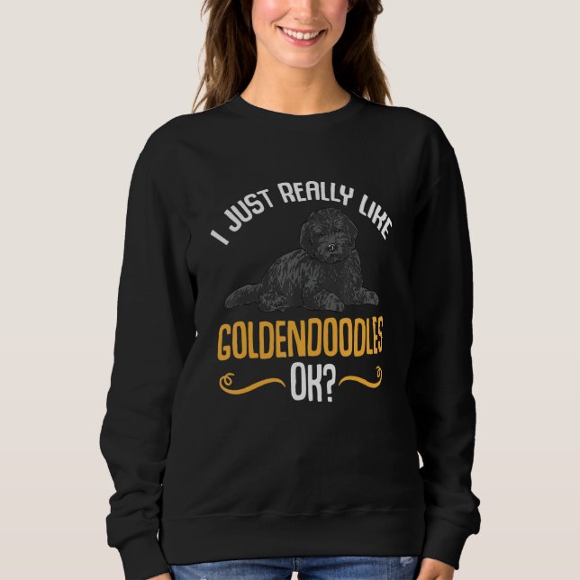 Camiseta Black Goldendoodle I Just Really Like Goldendoodle (Frente)