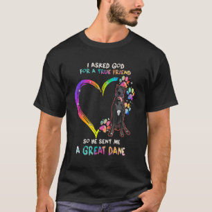 Camiseta Black Great Dane É Meu Melhor Amigo Tie Dye Heart 