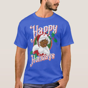 Camiseta Black Happy Holidays Papais noeis afro-americanos 