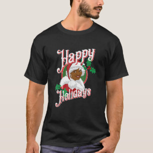 Camiseta Black Happy Holidays Papais noeis afro-americanos 
