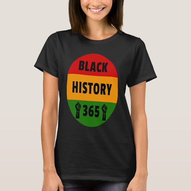 Camiseta Black History 365  Power Fist Artwork (Frente)