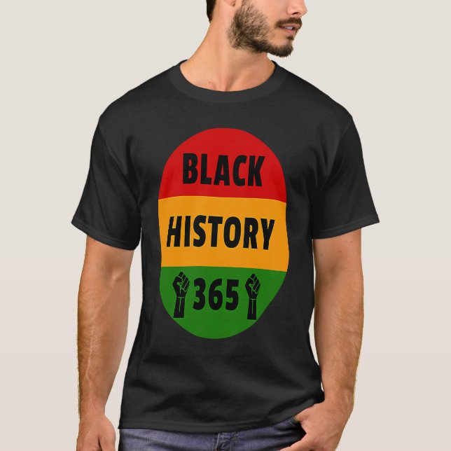 Camiseta Black History 365  Power Fist Artwork (Frente)