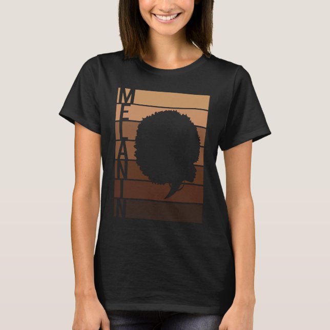 Camiseta Black History Afro Girl Words Melanin African Amer (Frente)