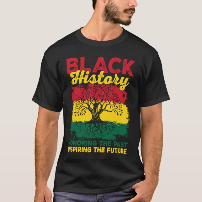 Camiseta Black History Honoring Past Inspiring Future Melan (Frente)