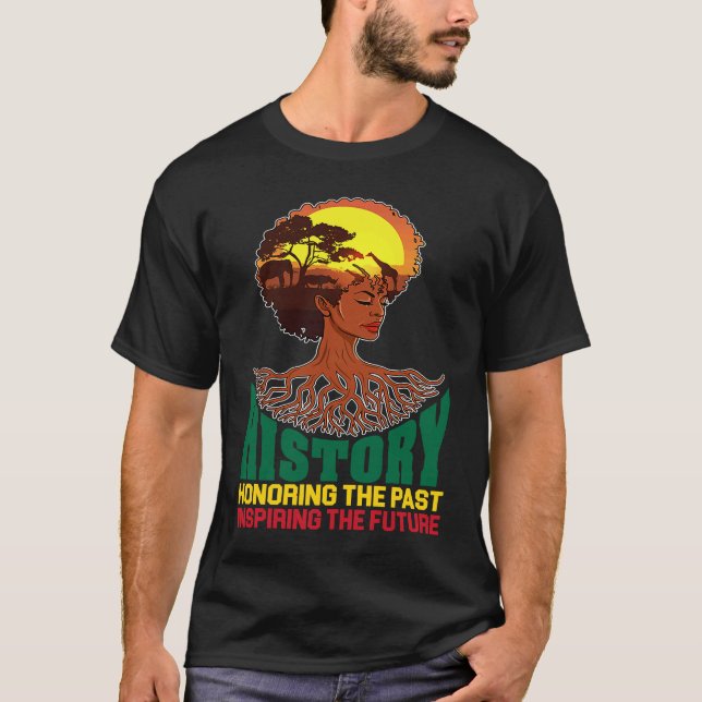 Camiseta Black History Honoring Past Inspiring Future Melan (Frente)