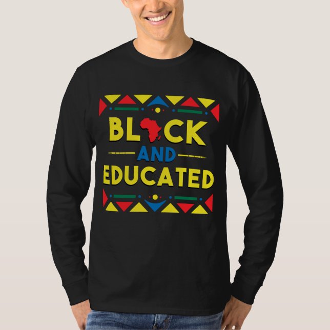 Camiseta Black History Hoodie Black and Educated African Co (Frente)