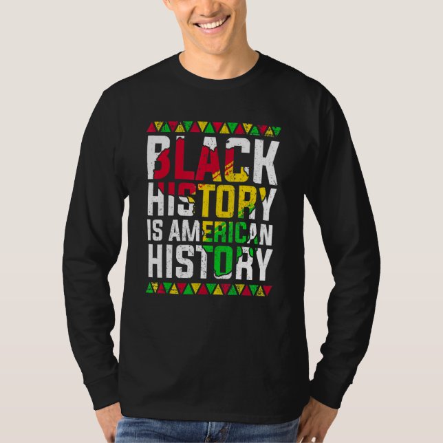 Camiseta Black History Is American History Patriotic Africa (Frente)