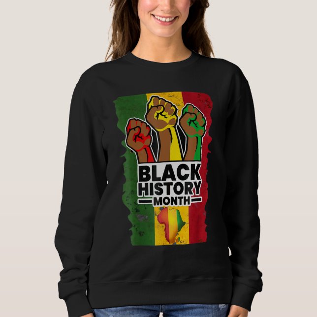 Camiseta Black History Month 2023 Hand Strong African Ameri (Frente)