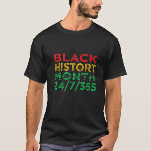 Camiseta Black History Month 24/7/365 African Melanin Black