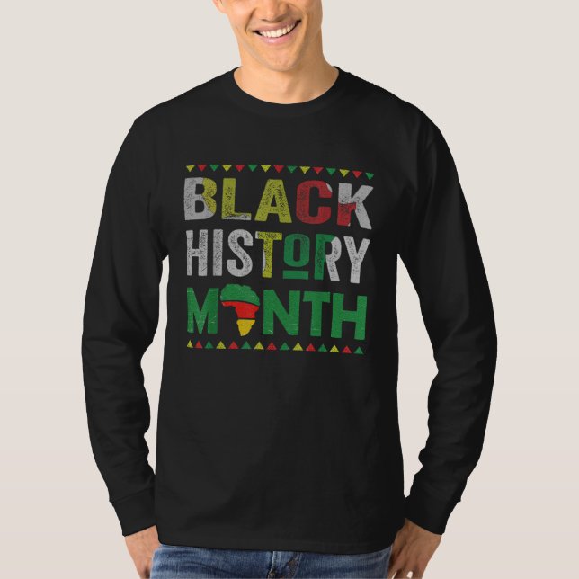 Camiseta Black History Month 365 Special Patriotic Afro Ame (Frente)