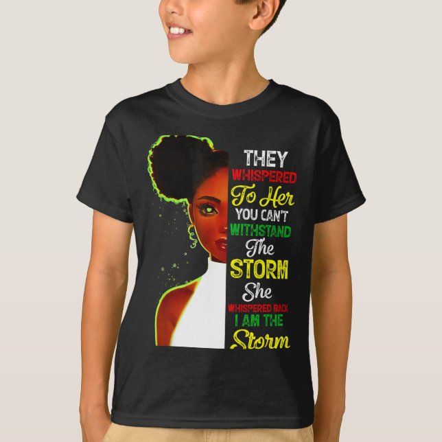 Camiseta Black History Month African Girl Woman Afro I Am T (Frente)