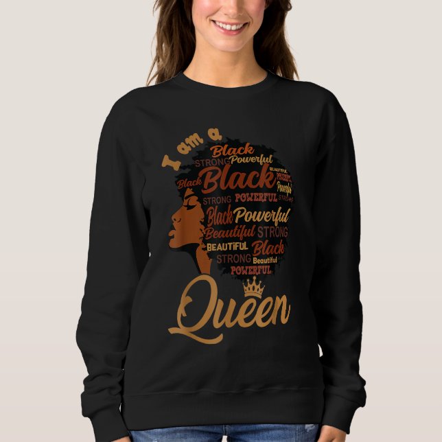 Camiseta Black History Month African Queen American Hair Wo (Frente)
