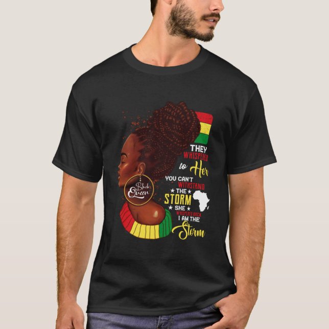 Camiseta Black History Month African Woman Afro I Am The St (Frente)