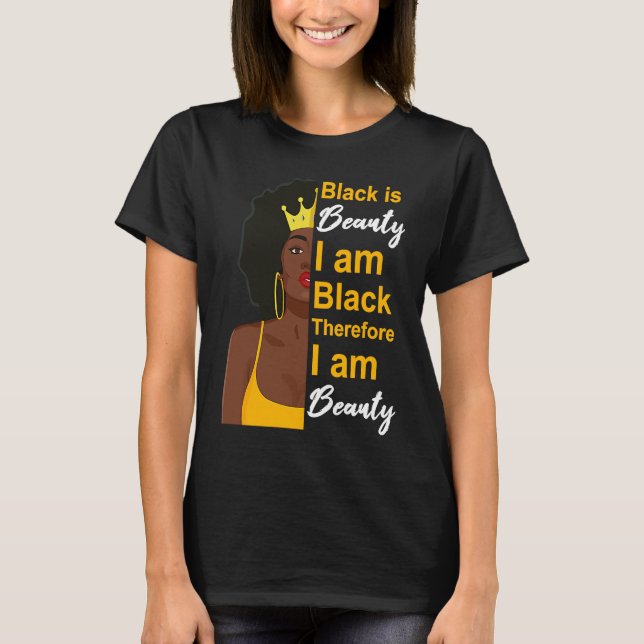 Camiseta Black History Month  Beautiful Melanin Poppin Girl (Frente)