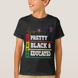 Camiseta Black History Month Bonito Black Educated Heartbea