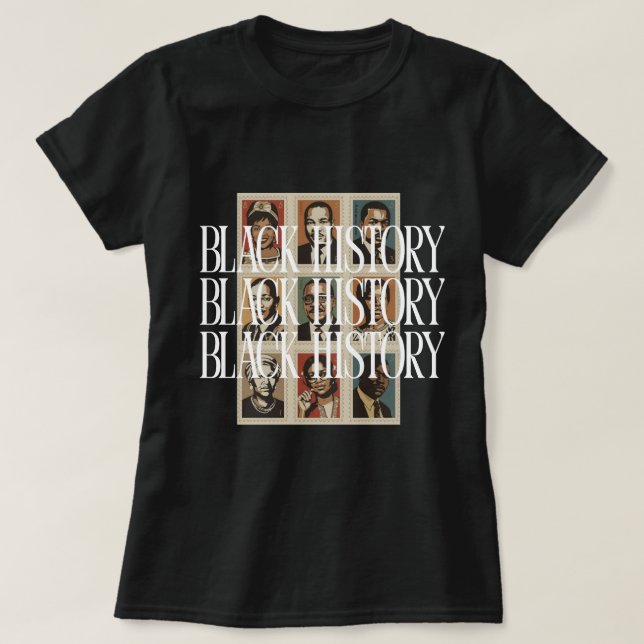 Camiseta Black History Month Figures Custom Graphic Tee (Frente do Design)