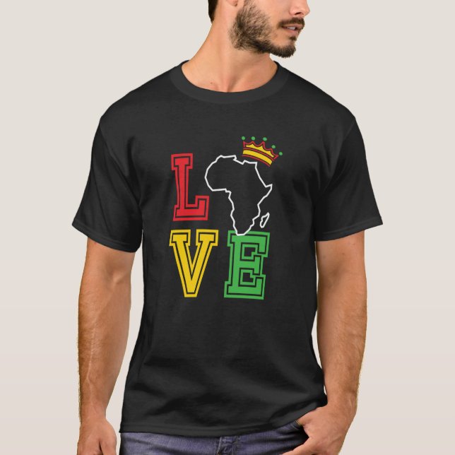 Camiseta Black History Month Love African Continent (Frente)